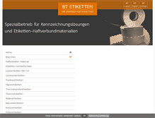 Tablet Screenshot of bt-etiketten.de